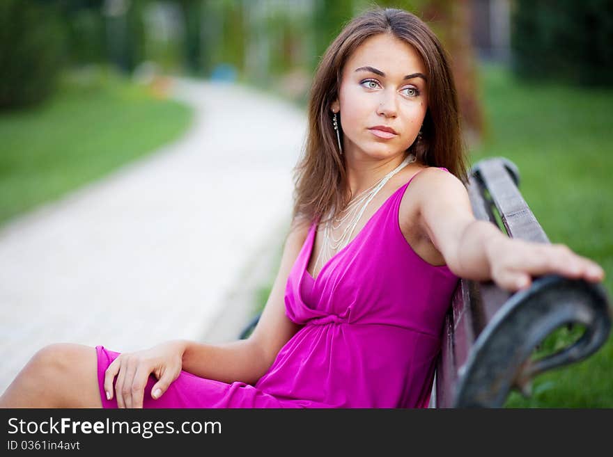 Beautiful young woman outdoor portrait