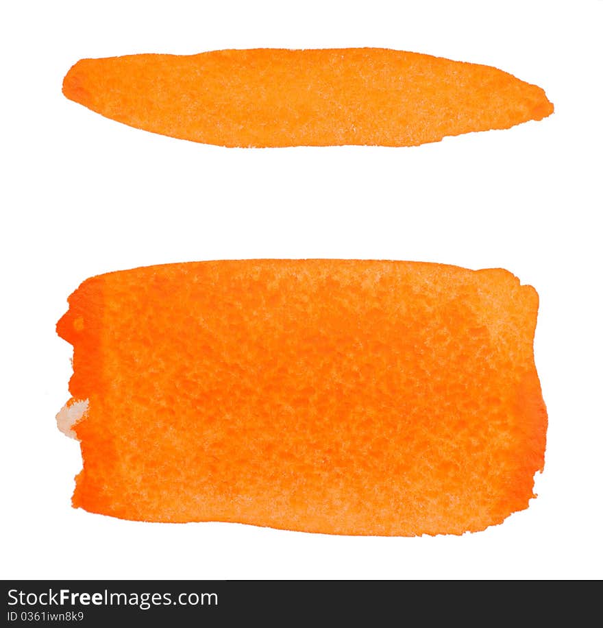 An image of bright orange aquarelle paint