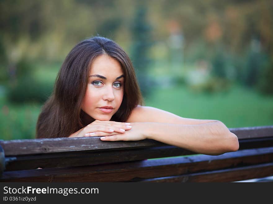 Beautiful young woman outdoor portrait