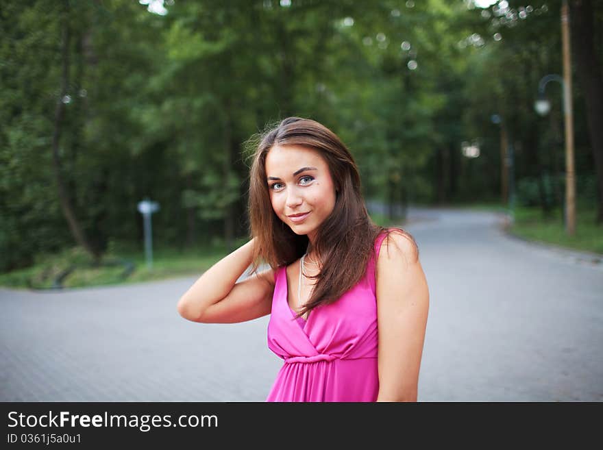 Beautiful young woman outdoor portrait