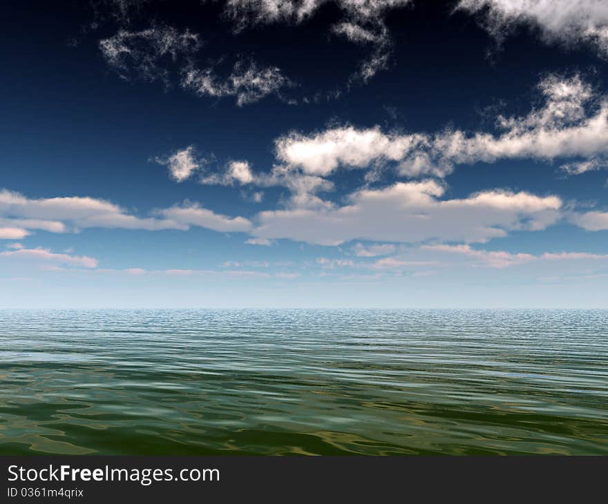 3d rendered ocean morning seascape