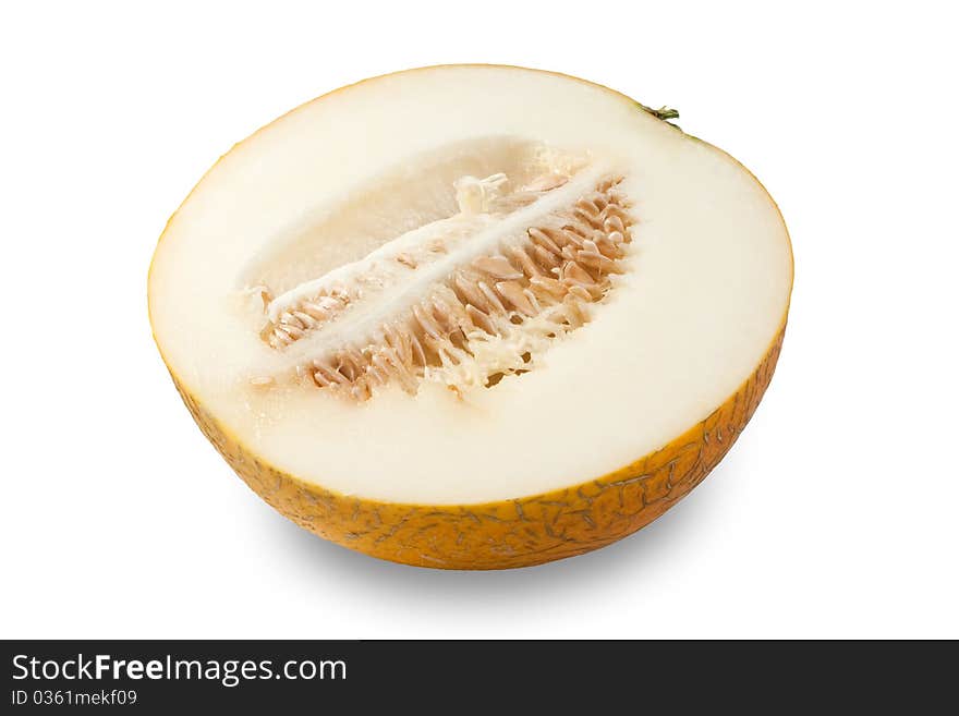 Half Yellow Melon Isolated