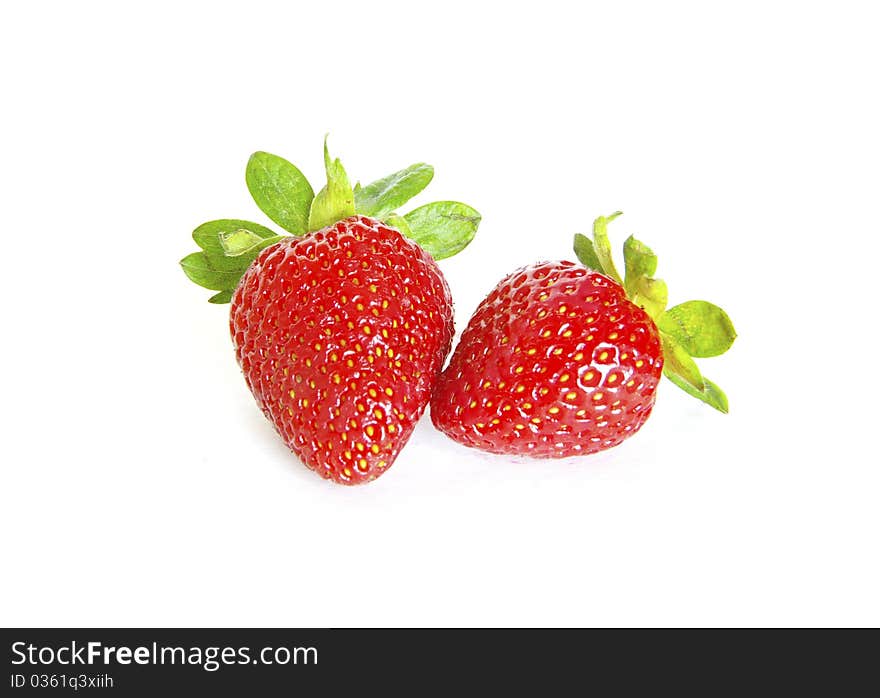 Strawberries isolated over white background