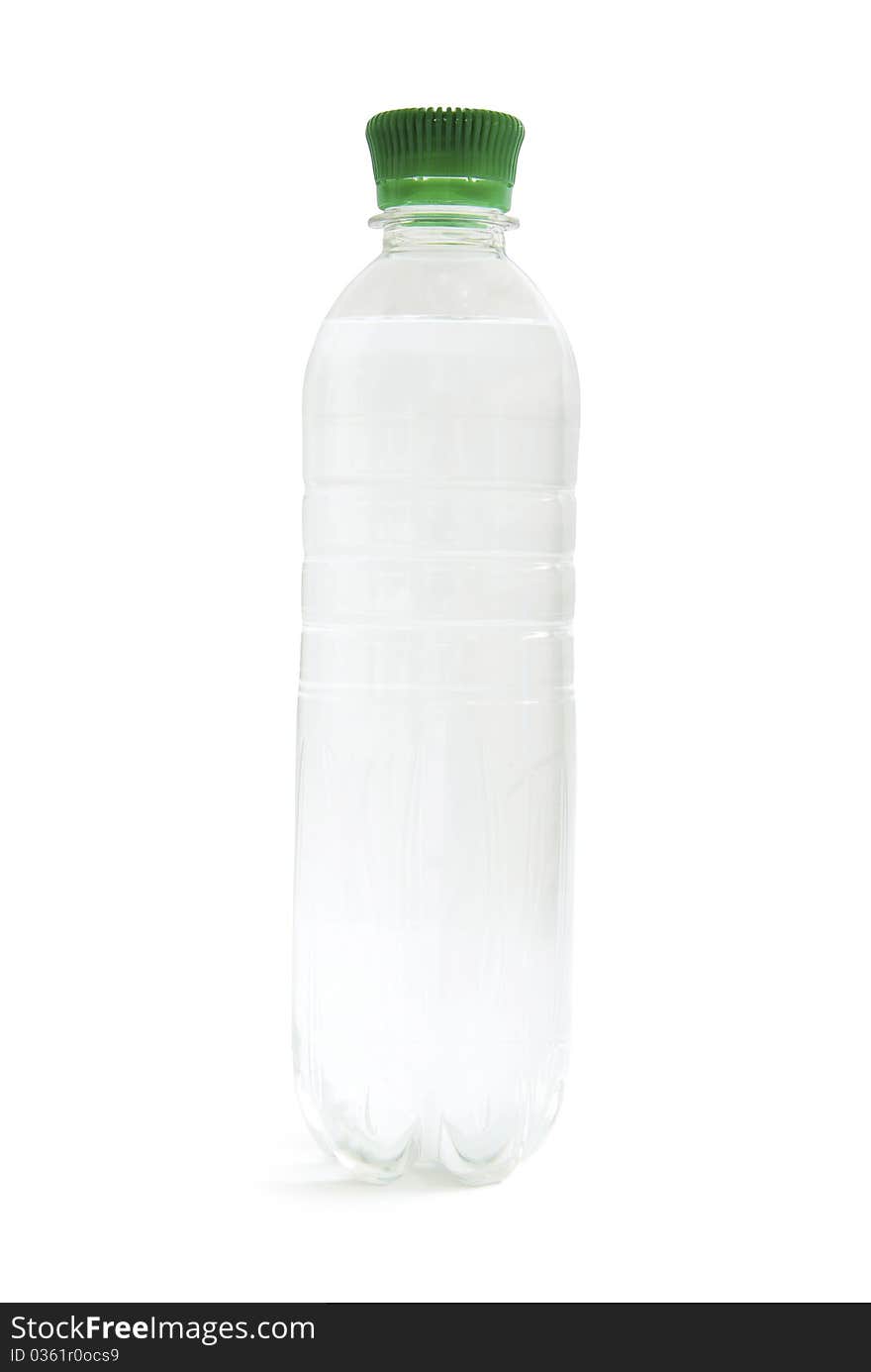 Bottled water isolated over a white background