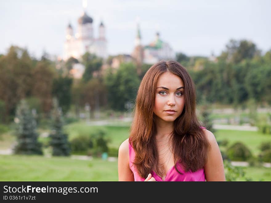 Beautiful young woman outdoor portrait