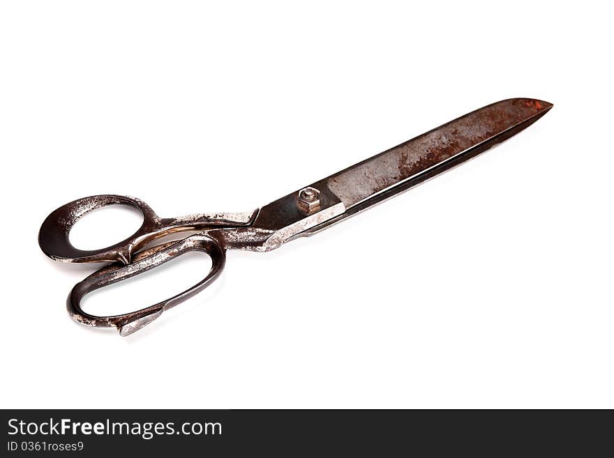 Old metallic scissors