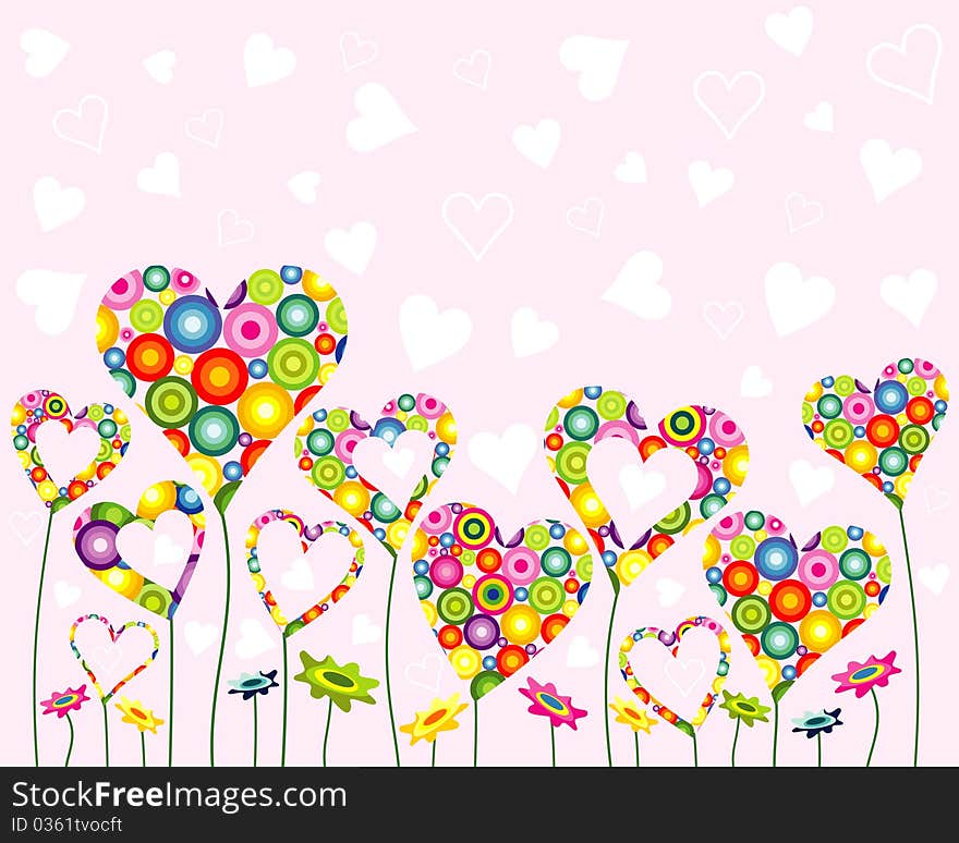 Design of valentine card background. Design of valentine card background