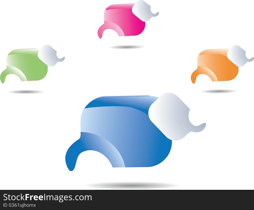 Colorful speech and thought bubbles on white background. Colorful speech and thought bubbles on white background.