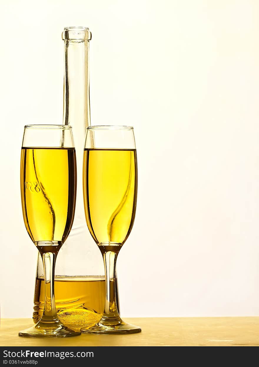 Champagne - bottle and glass