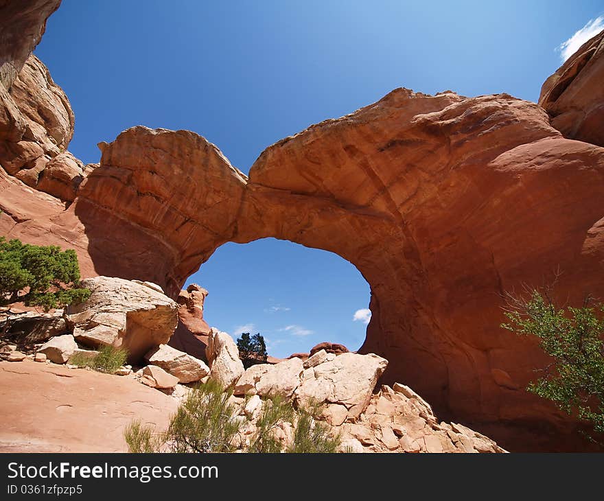 Strange rock formations at Arches National Park, USA