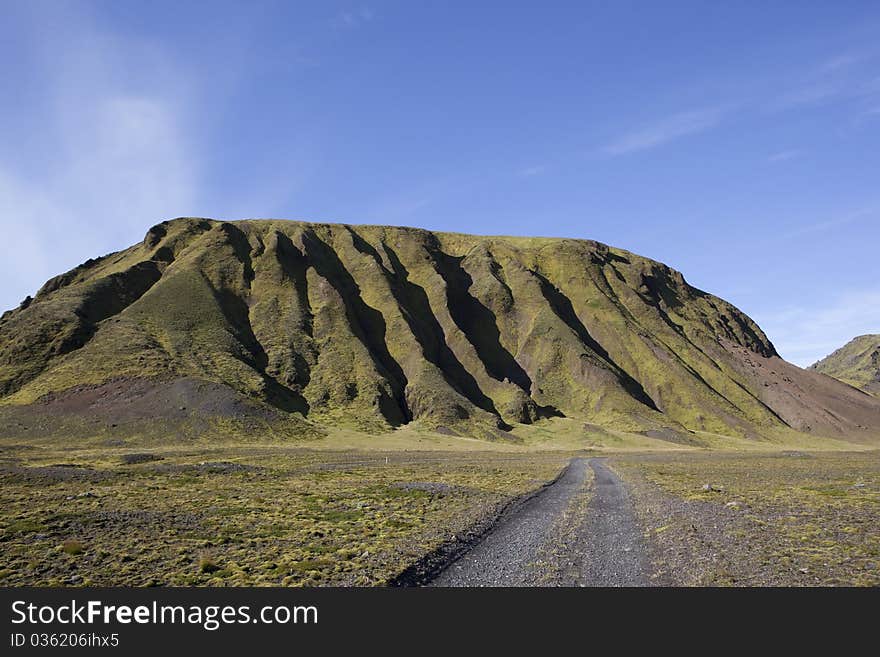 Mountain in a golden light at Iceland