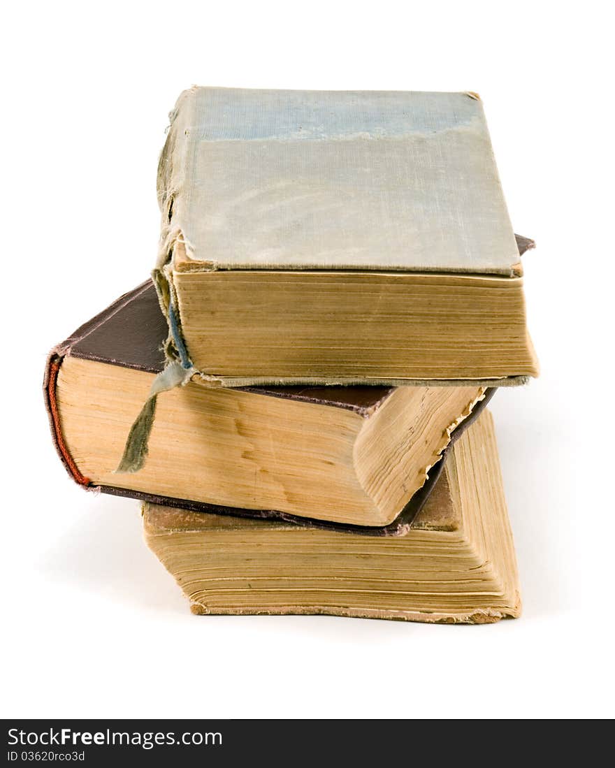 Old books on a white background