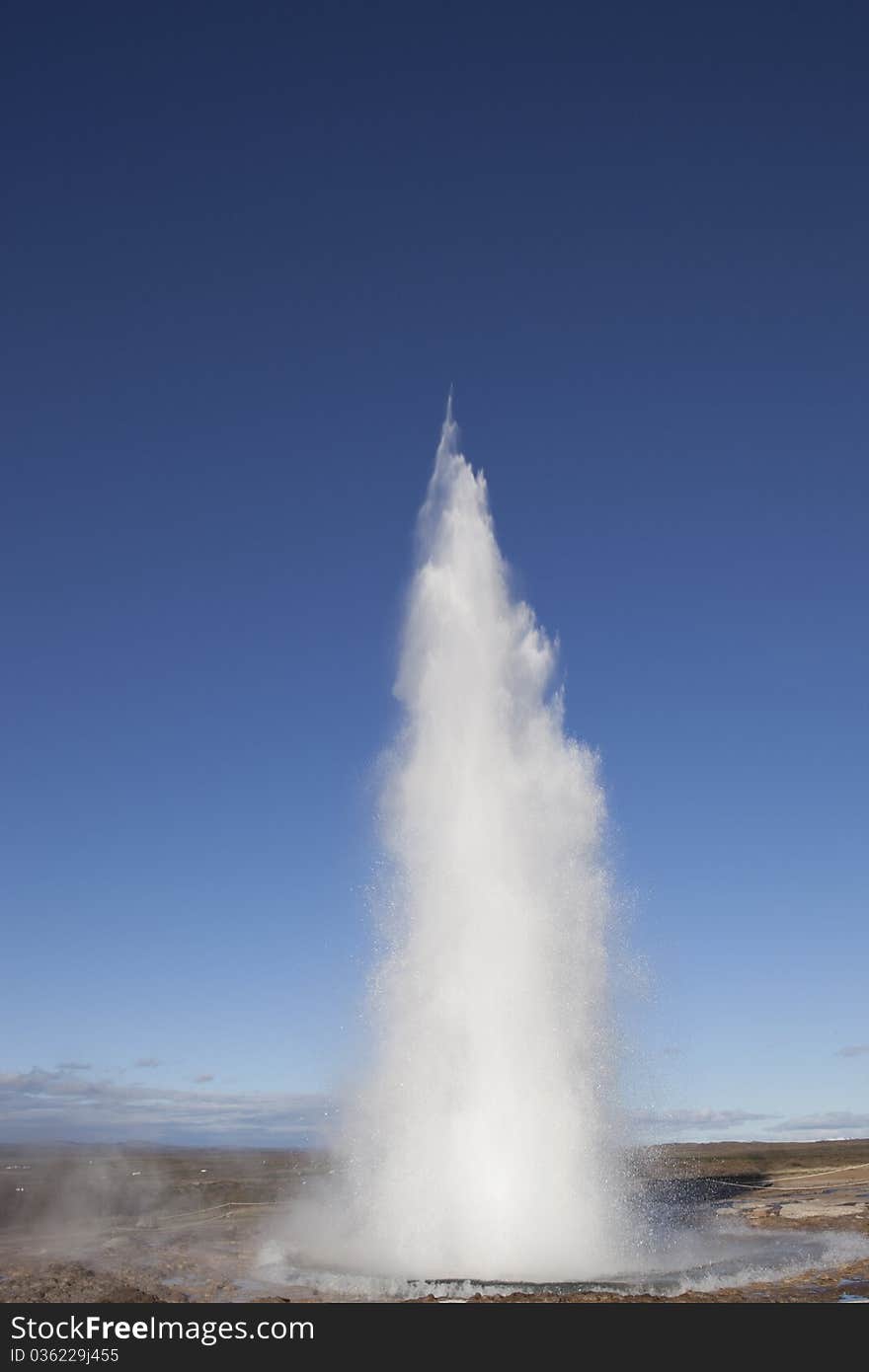 Erupting Strokkur Geyser Iceland