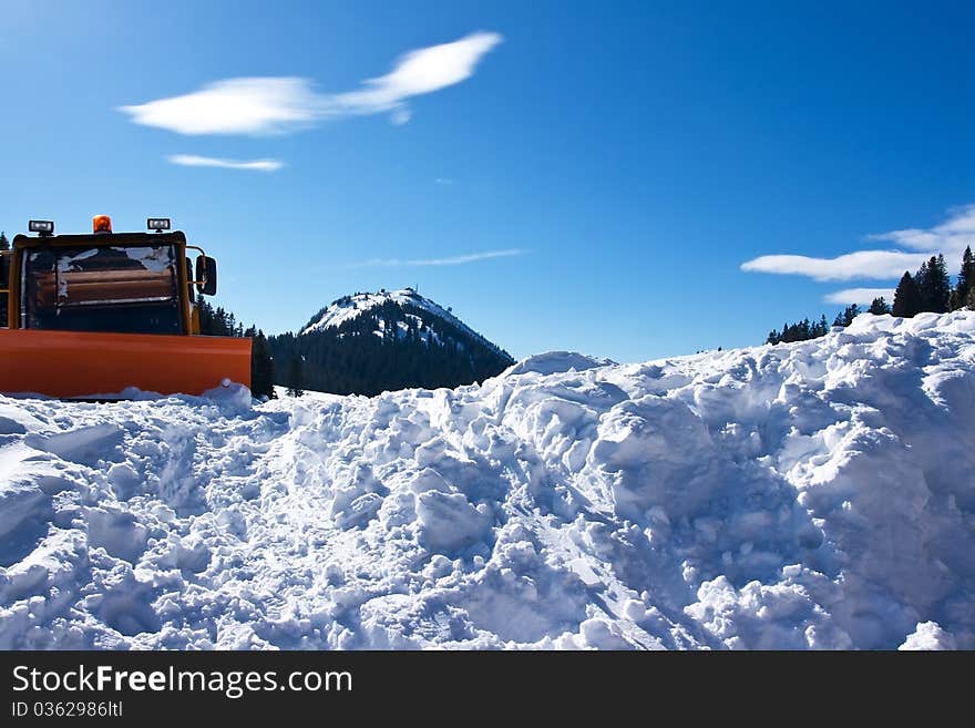 Snow Plough With Snow Pile