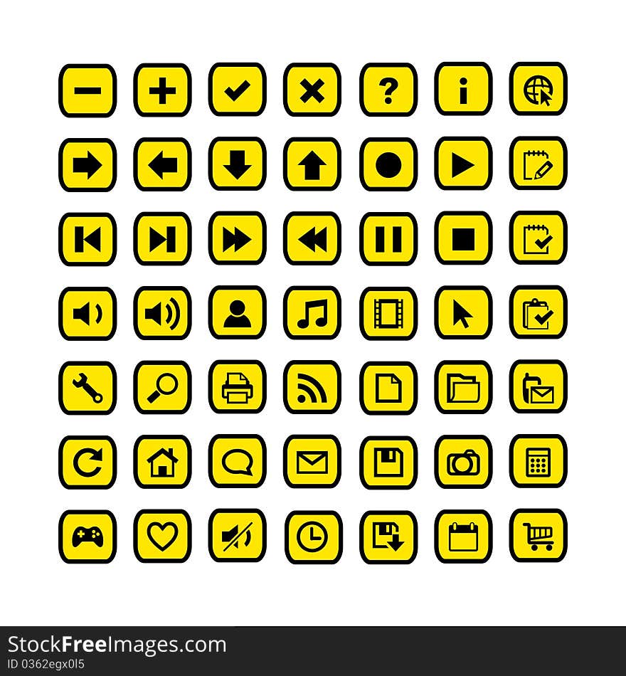 Icon set of web buttons