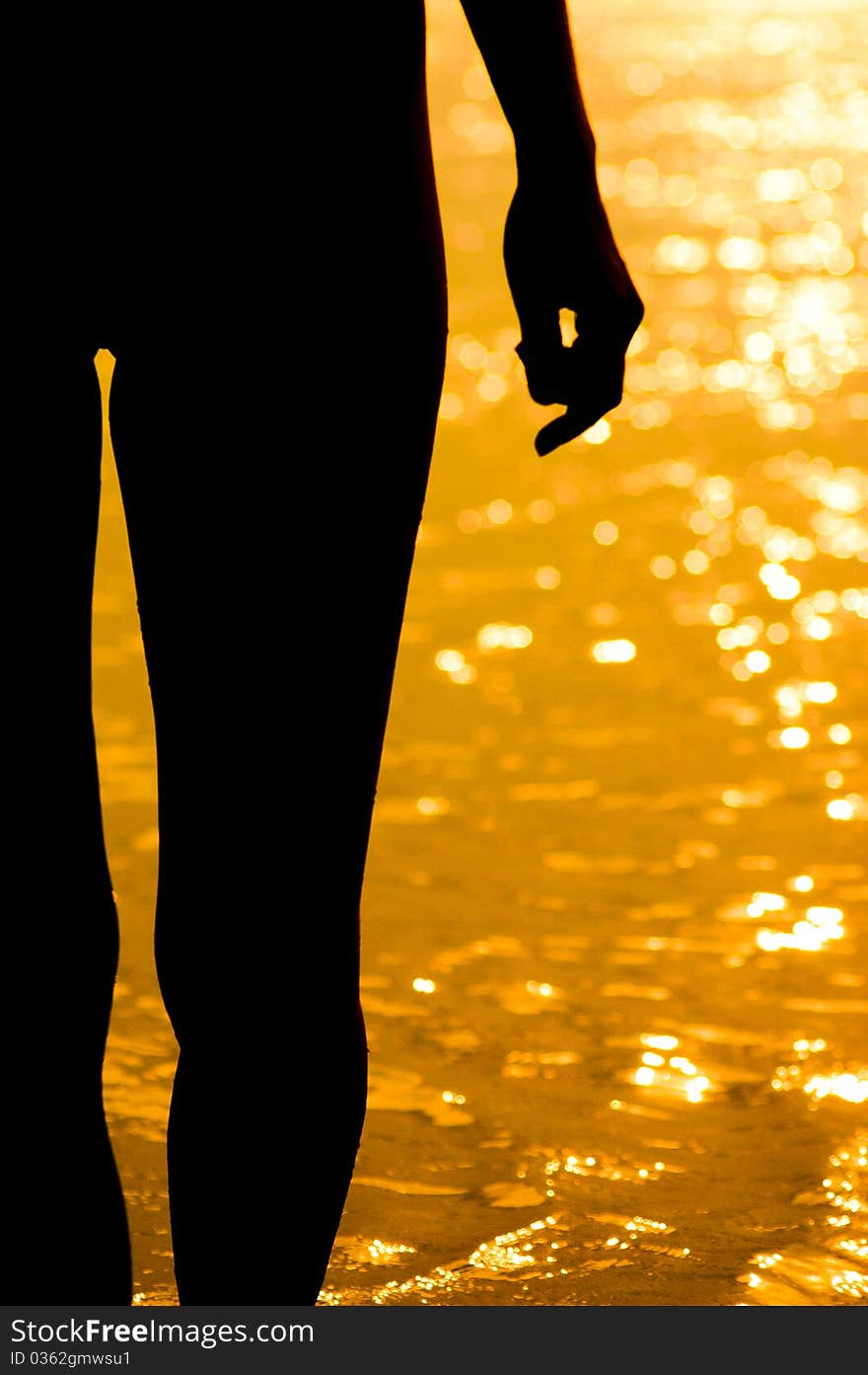 Woman on river