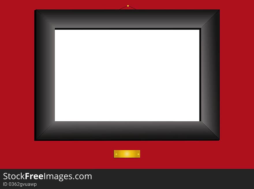 illustration of black frame under the red background