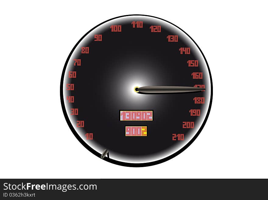 illustration of a speedometer under the white background