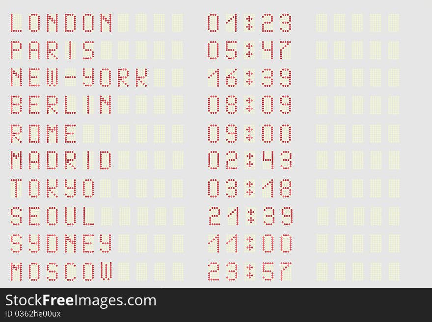 illustration of airport indicator board