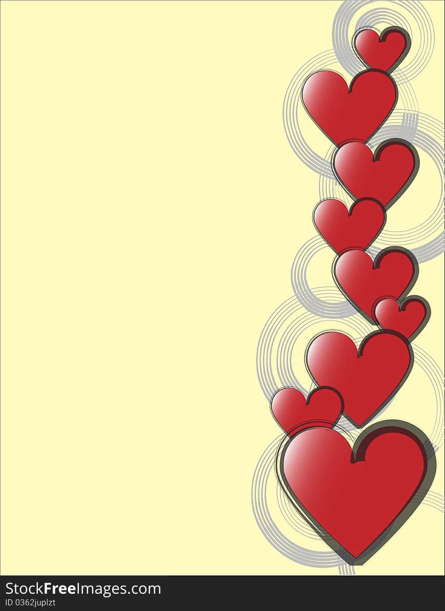 Vector illustration of hearts. Space available for optional customized text. Vector illustration of hearts. Space available for optional customized text.