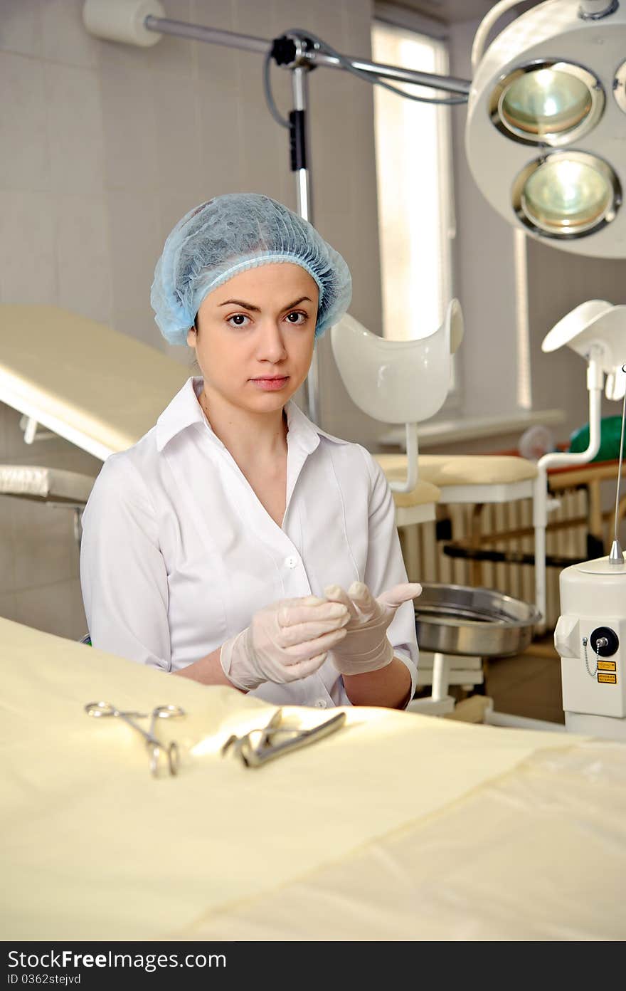 Young female doctor  at the hospital.