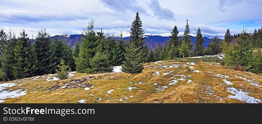 Mountain snowy peak