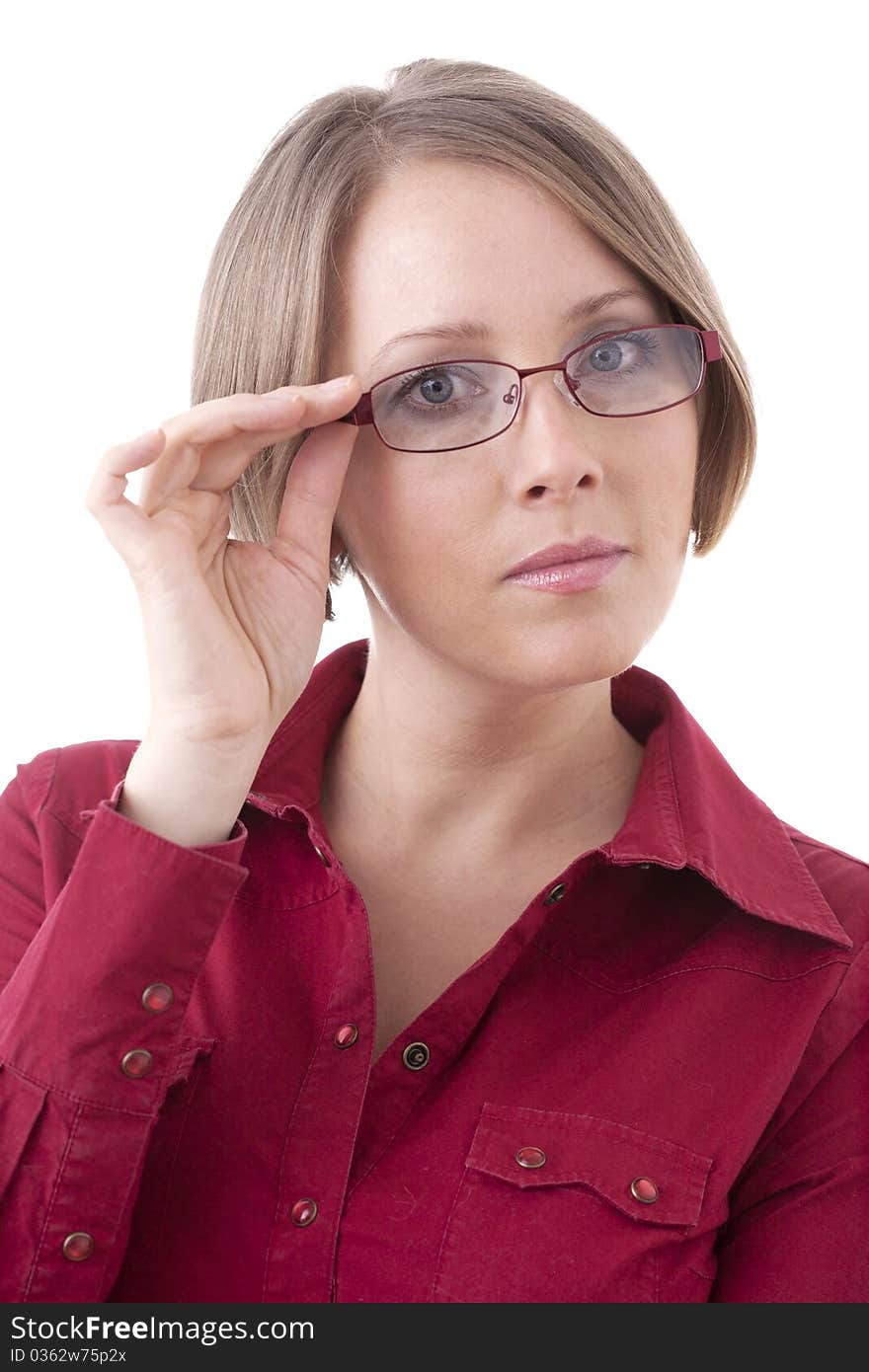 Woman In Red Glasses