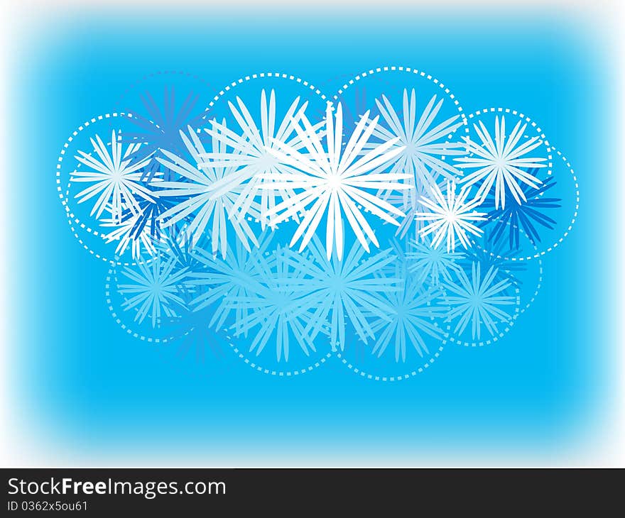 Snowflakes on a blue background. Snowflakes on a blue background