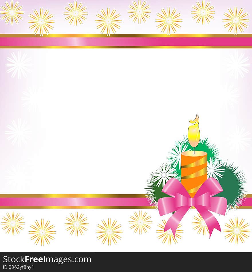 Card with a New Year s candle