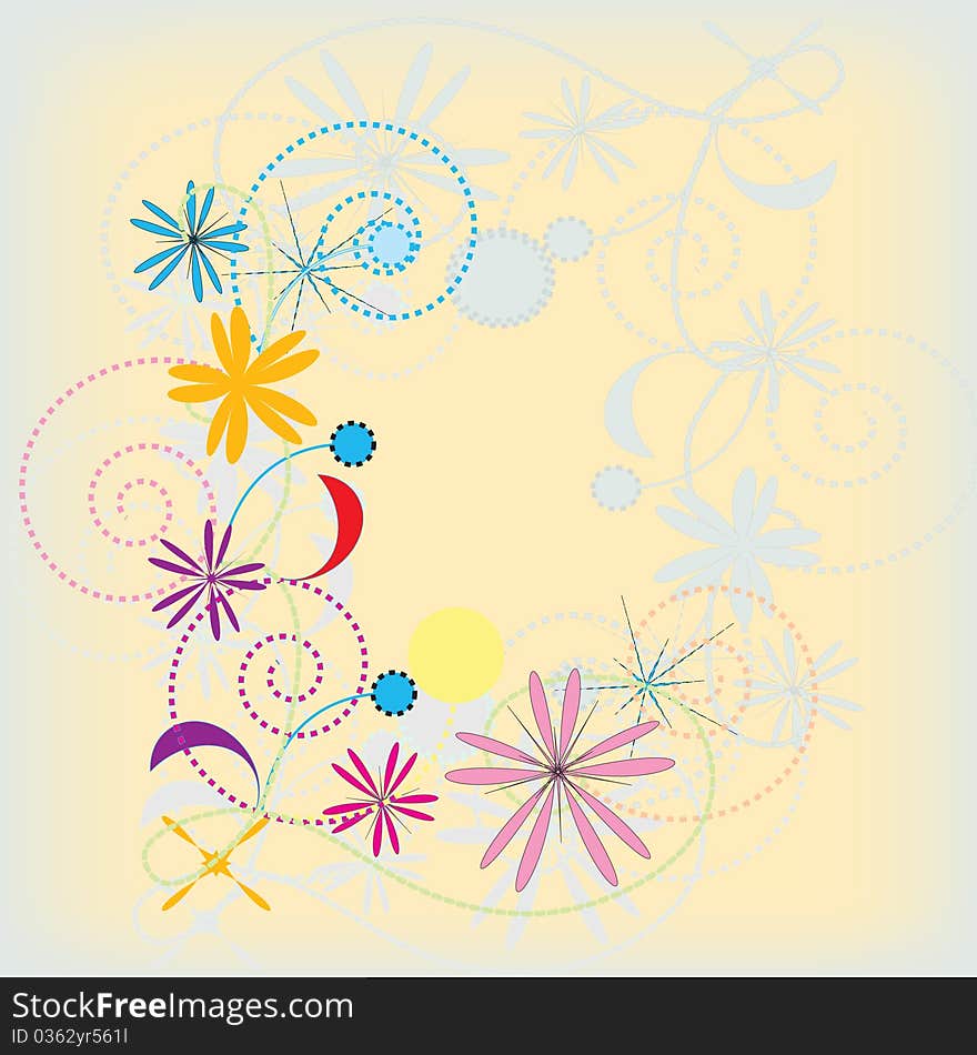 Color floral pattern.Vector background. Color floral pattern.Vector background