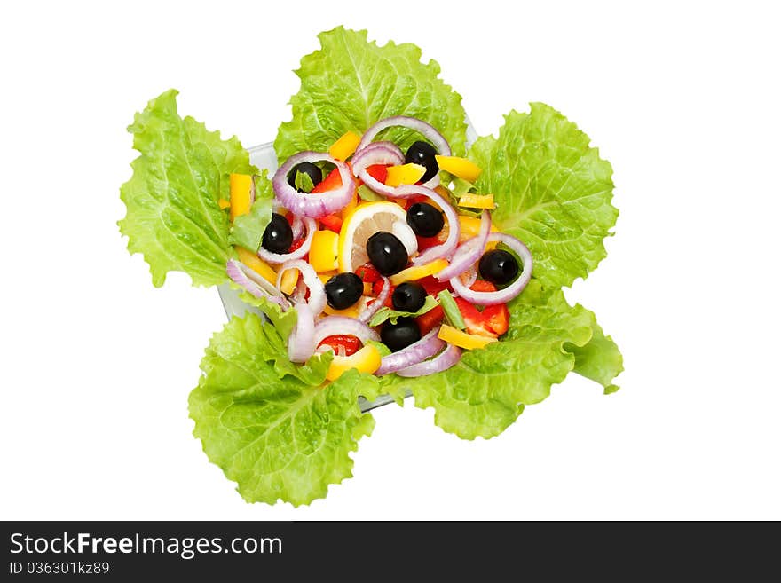 Vegetarian salad with fresh vegetables