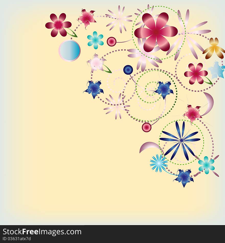 Flower graphic corner.Vector background. Flower graphic corner.Vector background