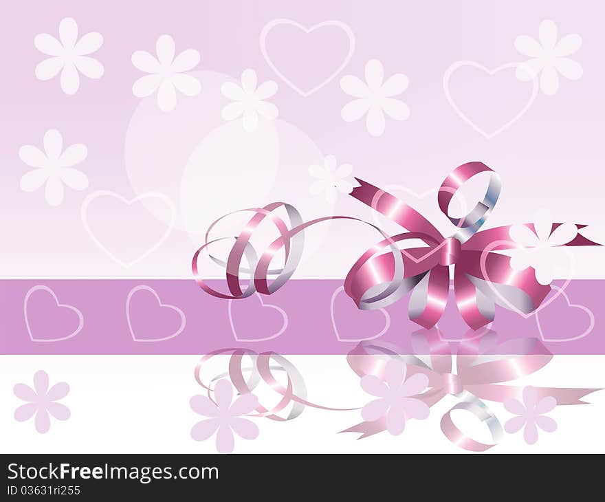 Lilac background with and a bow.Vector background. Lilac background with and a bow.Vector background