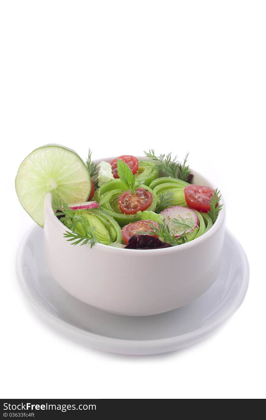 Fresh spring salad in bowl with vinegar dessing. Fresh spring salad in bowl with vinegar dessing