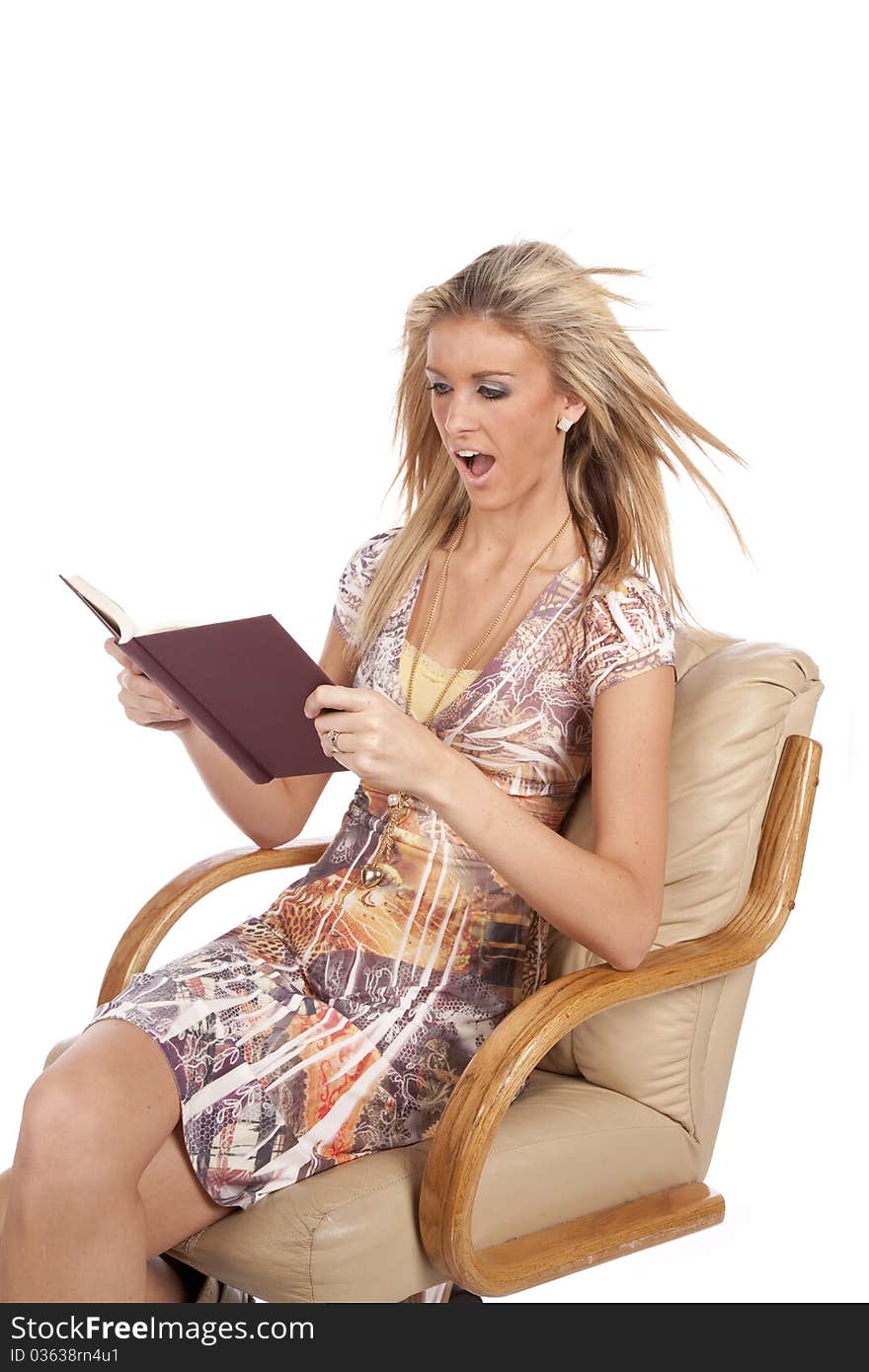 Woman Reading Very Excited