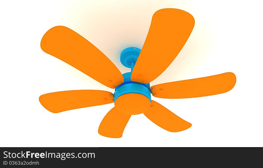 Orange 3D Fan