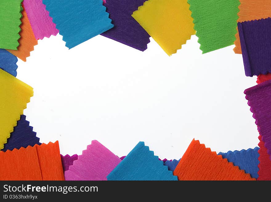 Colorful frame made of colorful paper. Colorful frame made of colorful paper