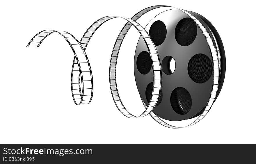 Illustration of a film roll opened isolated