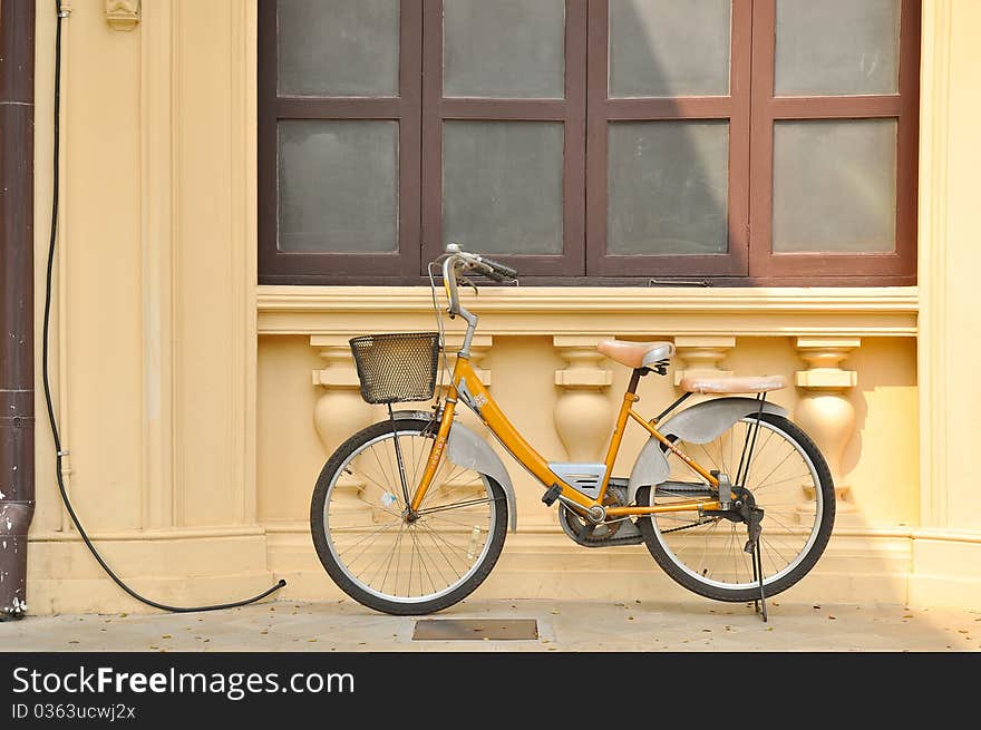 Yellow Bicycle in SanamJan palace, Nakornpathom, Thailand.