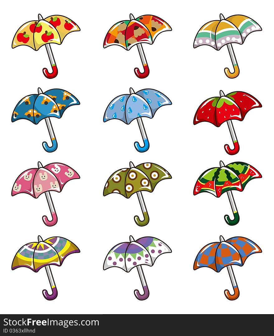 Cartoon Umbrellas icon,vector drawing