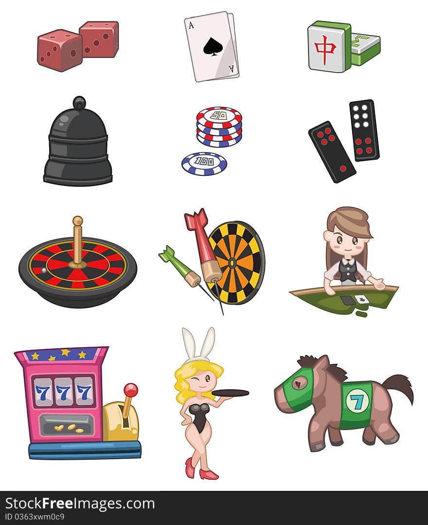 Cartoon casino icon,vector drawing