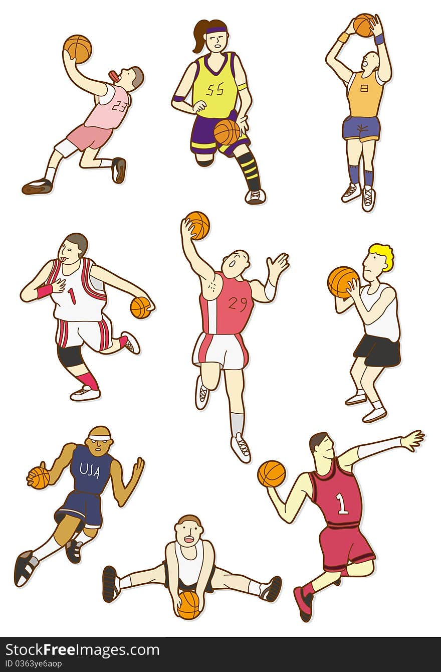 Cartoon basketball player