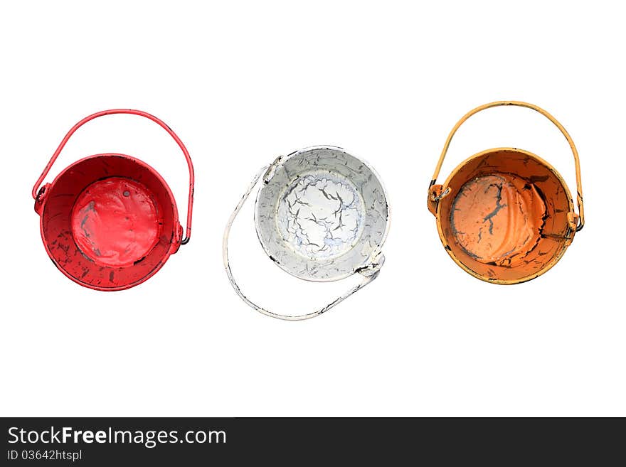 Colorful bucket isolated on white background