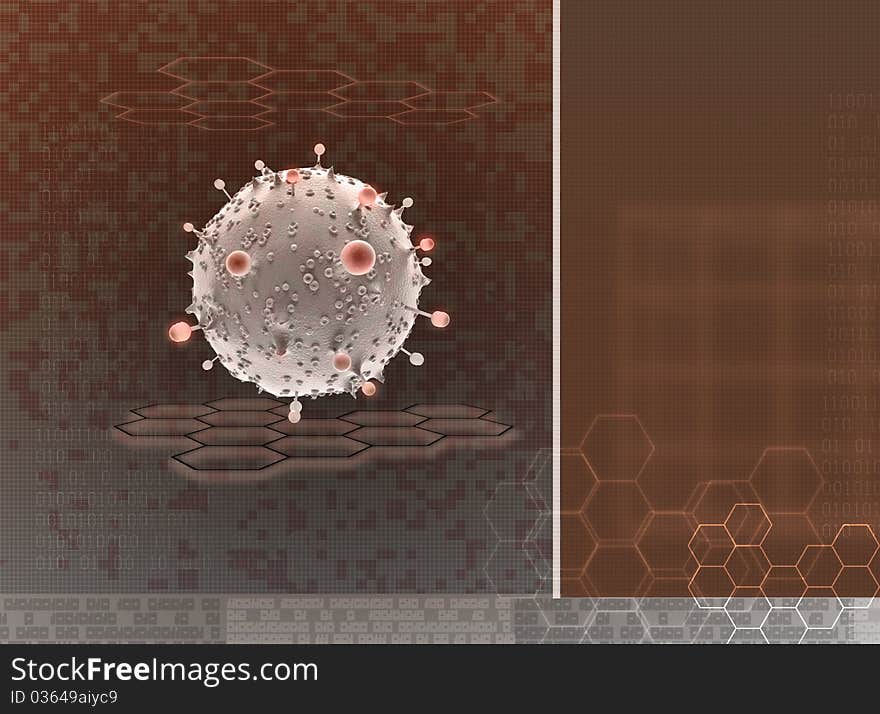 Virus in brown background