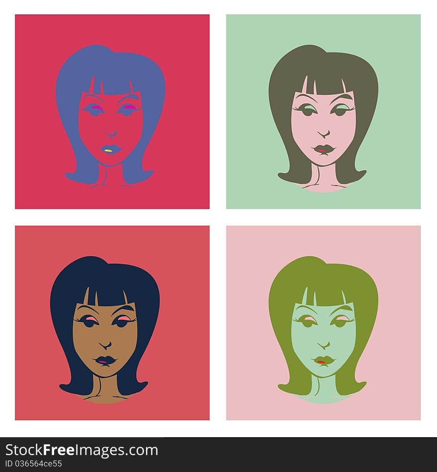 Woman in pop-art style illustration