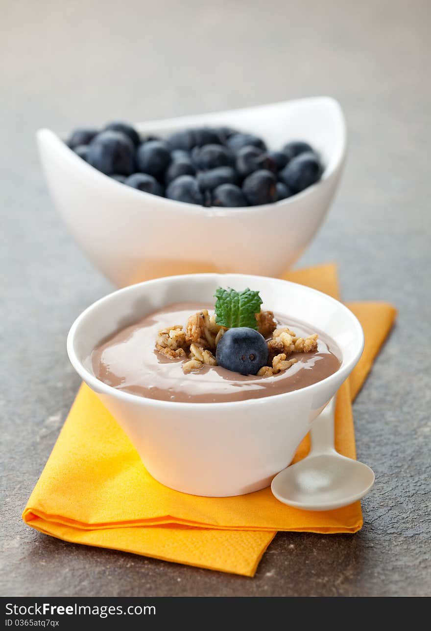 Caramel dessert in bowl