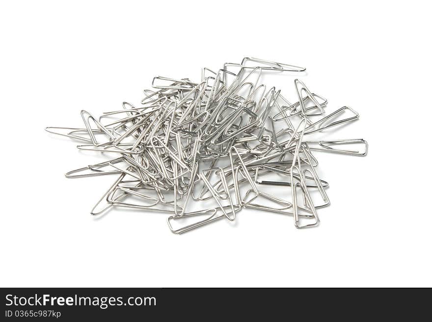 Paper clips isolated on white