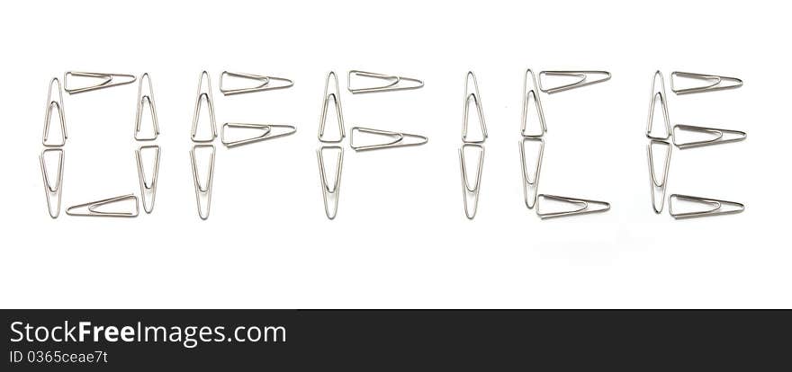 Paper clips isolated on white