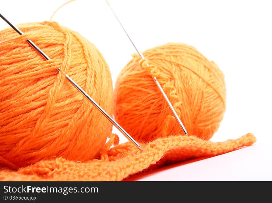 Knitting. Knitted. Isolated