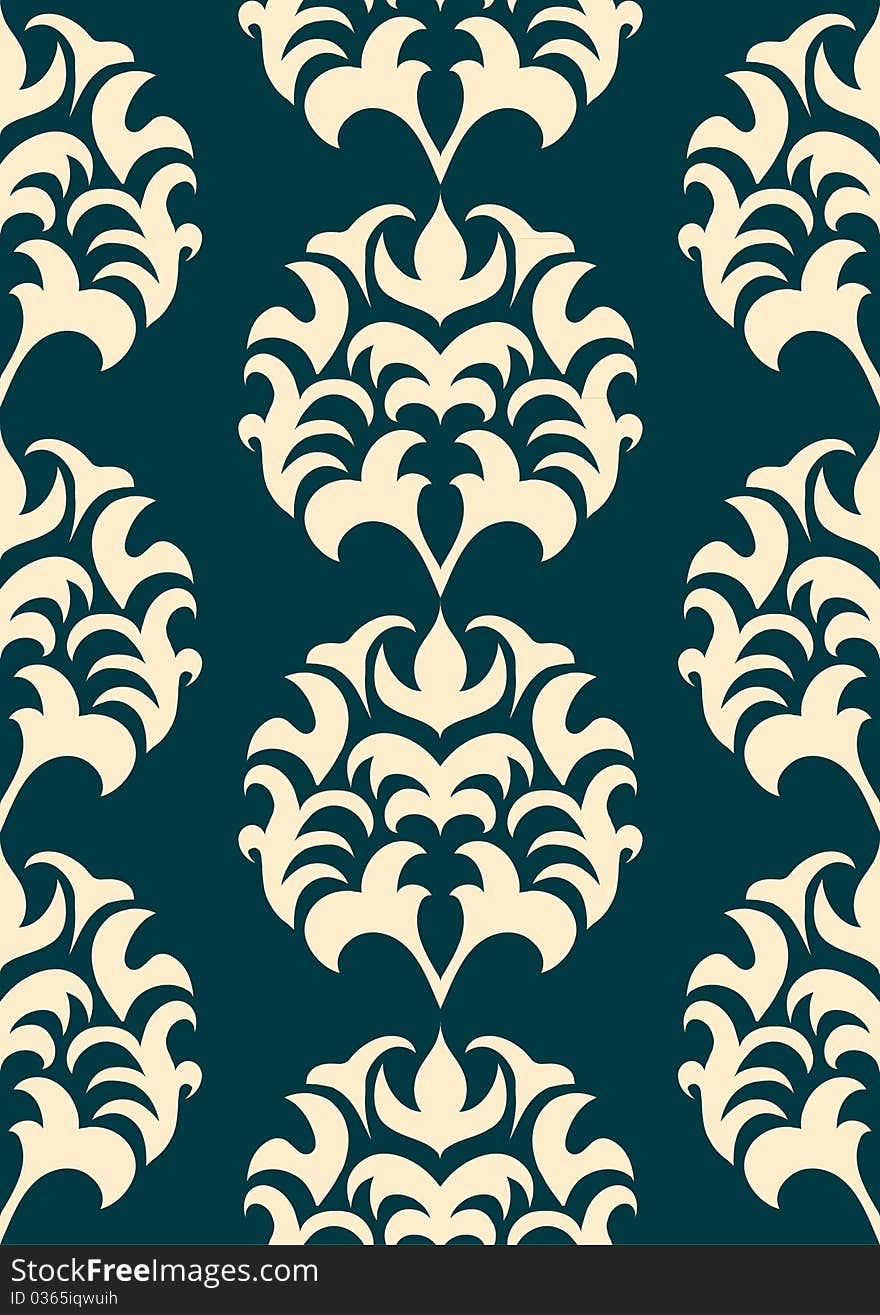 Illustration of a seamless pattern on a blue background